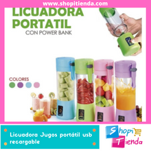 Cargar imagen en el visor de la galería, Licuadora Jugos portátil usb recargable